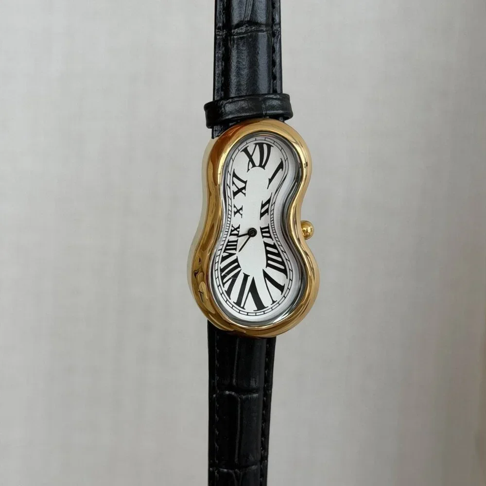 Sku0512 Retro Gold White dial Women Watch Bracelet Stainless steel +gift bag
